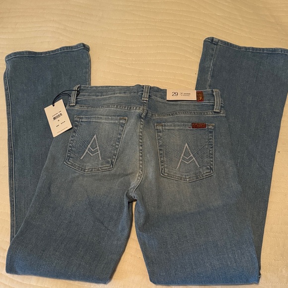 7 For All Mankind Light Blue boot cut Jeans New w tags! Sz 29 - Picture 5 of 7